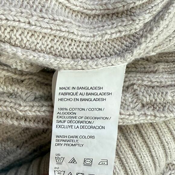 Izod Quarter 1/4 Zip Sweater Men's Size XL Ivory Cream Cable Knit 100% Cotton - Picture 8 of 8